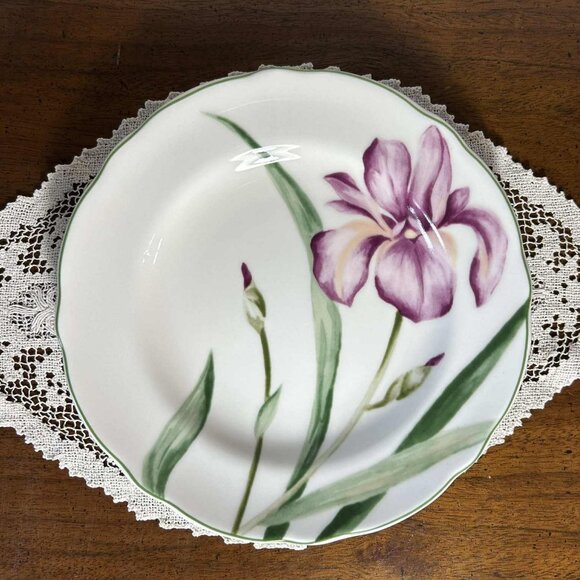 Charter Club Wild Flowers purple iris porcelain salad plate - Picture 2 of 6
